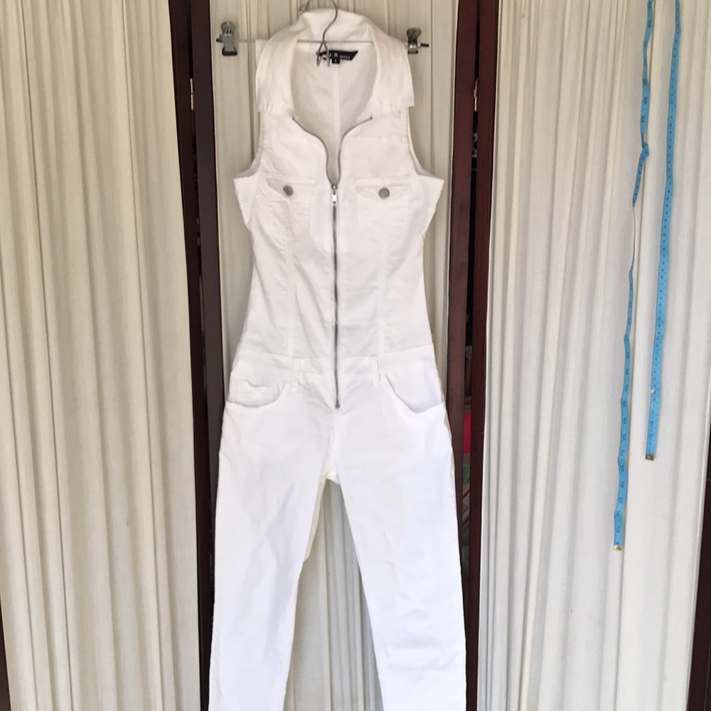 V.I.P. Jeans white skinny overalls Sz S